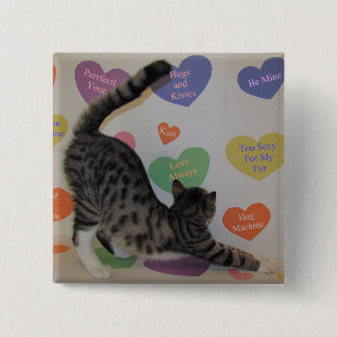 Chapa Cuadrada El día de San Valentín de Wyatt - corazones de con