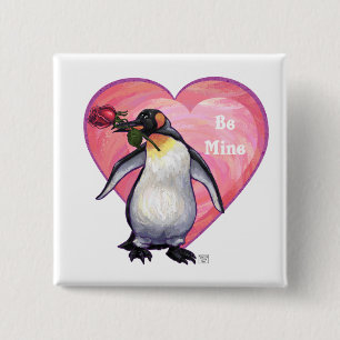 Chapa Cuadrada El día de San Valentín Penguin