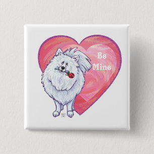 Chapa Cuadrada El día de San Valentín Pomerania Blanca
