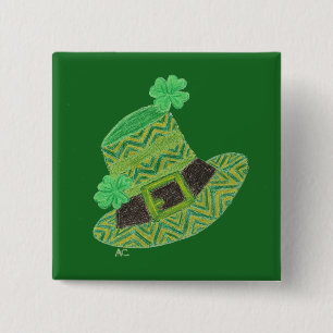 Chapa Cuadrada El día de St Patrick del gorra del leprechaun