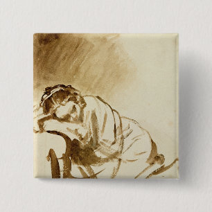 Chapa Cuadrada El dormir c.1654 de la mujer joven