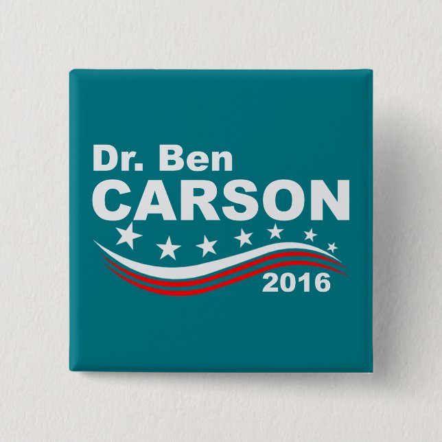 Chapa Cuadrada El Dr. Ben Carson 2016 (Anverso)