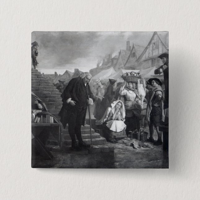 Chapa Cuadrada El Dr. Johnson que hace penance en el mercado (Anverso)