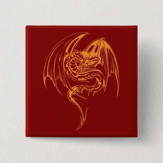 Chapa Cuadrada El Dragón Wyvern Son Criaturas Míticas Fantasías P (Anverso)