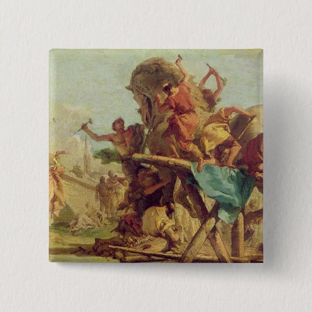 Chapa Cuadrada El edificio del Trojan Horse, c.1760 (Anverso)