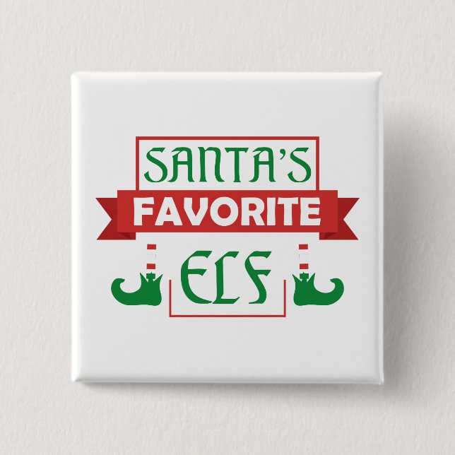 Chapa Cuadrada El elfo favorito de Santa (Anverso)