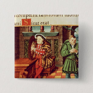 Chapa Cuadrada El Enrique VIII que toca una arpa con su tonto lo