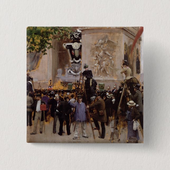 Chapa Cuadrada El entierro de Victor Hugo (Anverso)