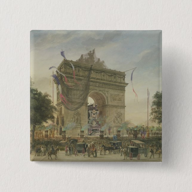 Chapa Cuadrada El entierro de Victor Hugo 1885 (Anverso)