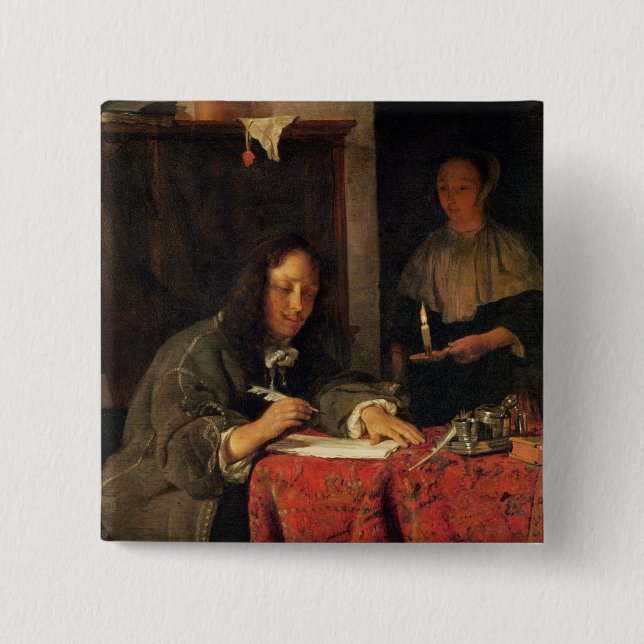 Chapa Cuadrada El escritor (Anverso)