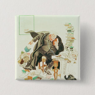 Chapa Cuadrada El esquema del dibujo animado satírico de Sanity