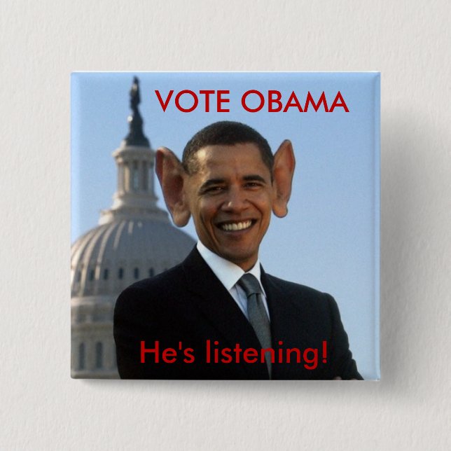 Chapa Cuadrada Él está escuchando (Anverso)