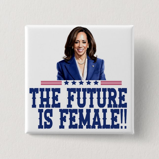 Chapa Cuadrada El Futuro Es Una Mujer Kamala Harris (Anverso)