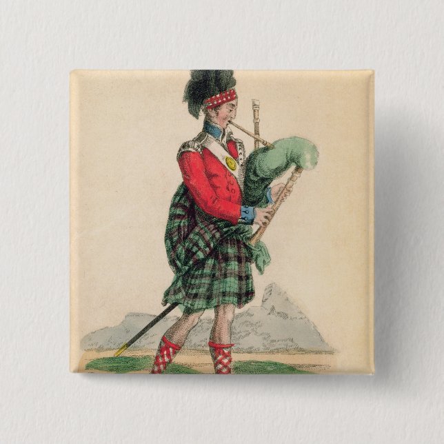 Chapa Cuadrada El gaitero escocés (Anverso)