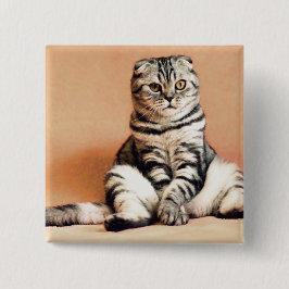 Chapa Cuadrada El Gatito Cute Se Extiende