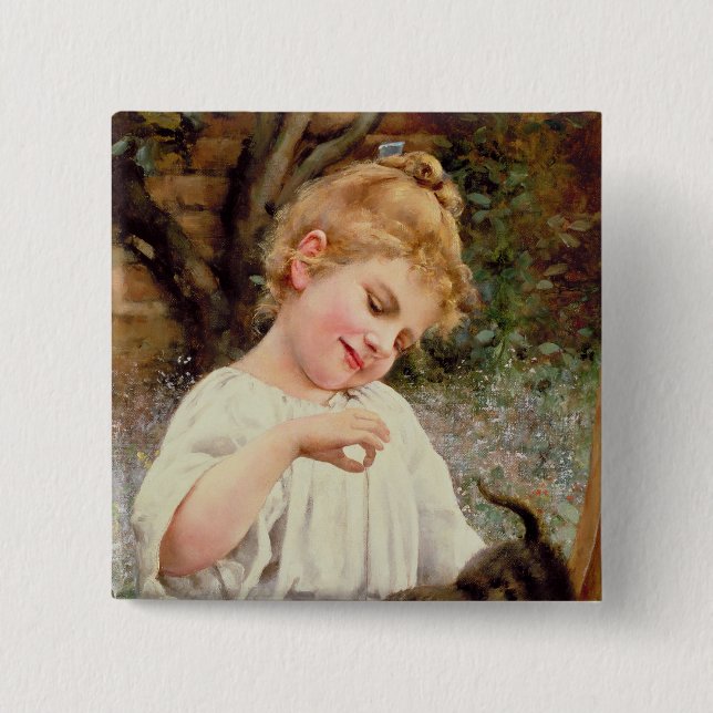 Chapa Cuadrada El gatito juguetón (Anverso)