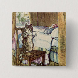 Chapa Cuadrada El gato sirve té - Beatrix Potter ilustrado