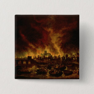 Chapa Cuadrada El gran fuego de Londres en 1666
