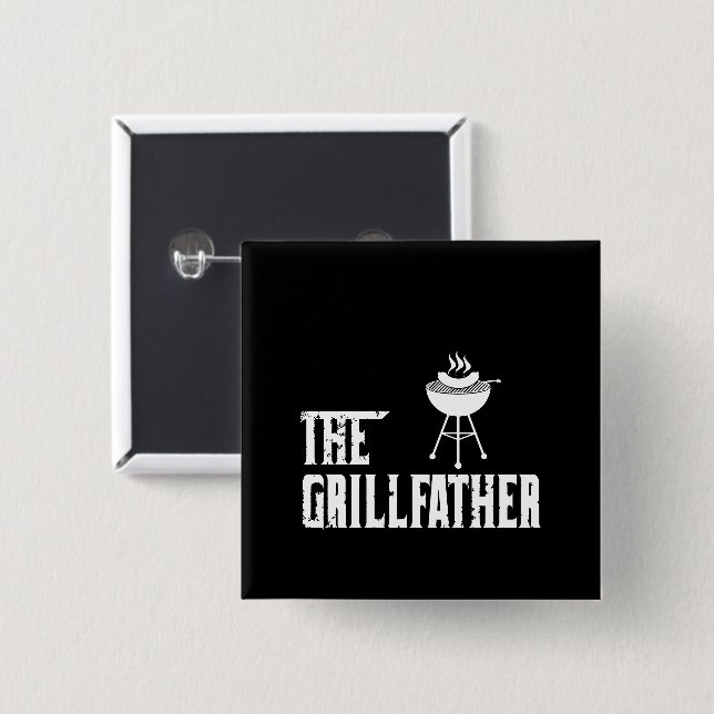 Chapa Cuadrada El Grillfather | Bbq | Barbeque | Grill Master (Anverso y reverso)