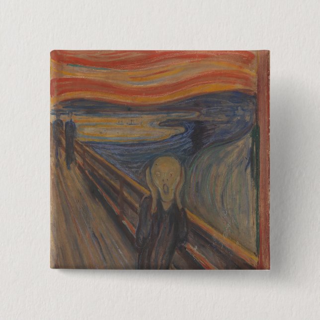 Chapa Cuadrada El grito de la naturaleza de Edvard Munch 1893 (Anverso)