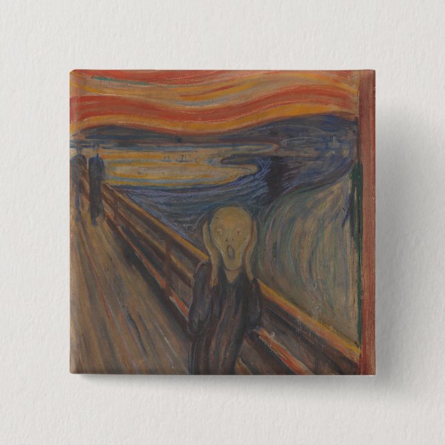 Chapa Cuadrada El grito de la naturaleza por Edvard Munch 1893 (Anverso)