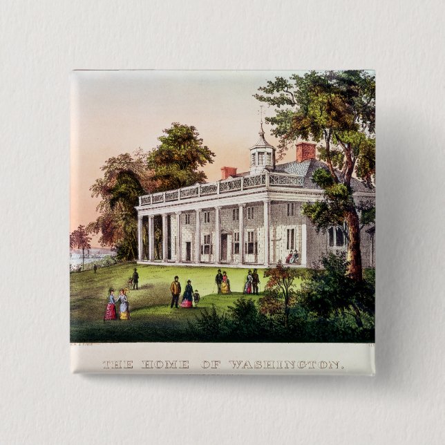 Chapa Cuadrada El hogar de George Washington (Anverso)