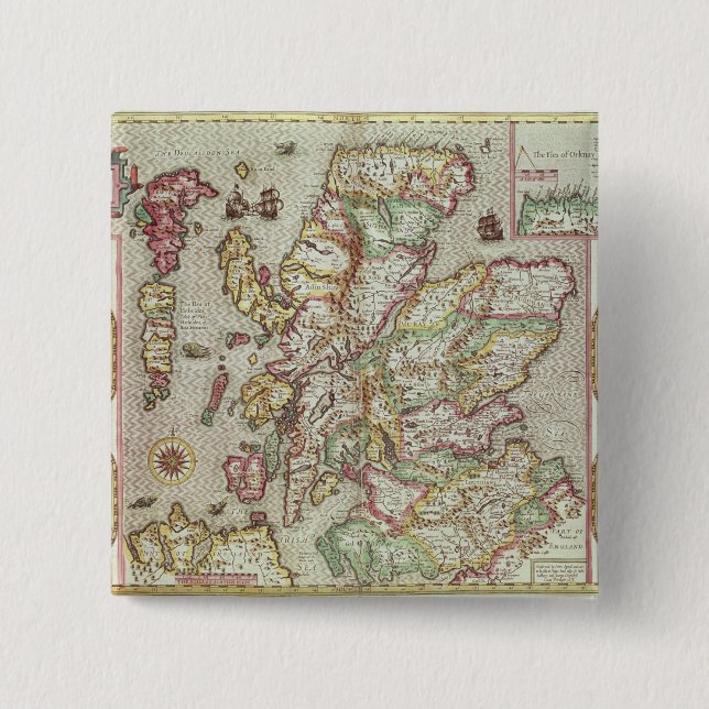 Chapa Cuadrada El Kingdome de Escocia, grabado por Jodocus (Anverso)