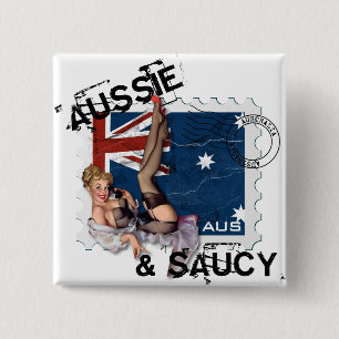 Chapa Cuadrada El kitsch Bitsch: Pin-Para arriba australiano y