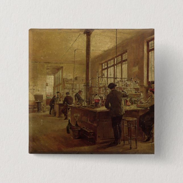 Chapa Cuadrada El laboratorio, 1887 (Anverso)