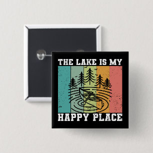 Chapa Cuadrada El lago es mi lugar feliz en el lago Vintage