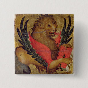 Chapa Cuadrada El león de St Mark (aceite en el panel)