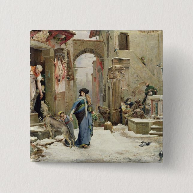 Chapa Cuadrada El lobo de Gubbio, 1877 (Anverso)