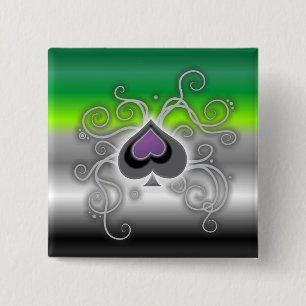 Chapa Cuadrada El logotipo de la espada del as de la bandera del