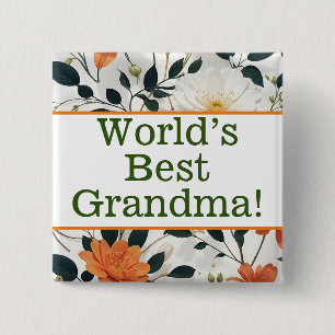 Chapa Cuadrada El mejor pin de la abuela del mundo