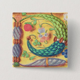 Chapa Cuadrada El ms 134 iluminó la letra "P" adornada con el