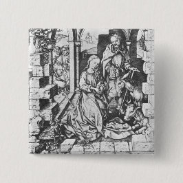 Chapa Cuadrada El nacimiento de Jesús (por Martin Schongauer)