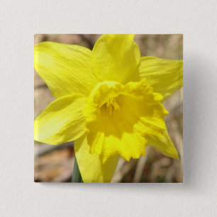 Chapa Cuadrada El narciso amarillo florece el Pin cuadrado