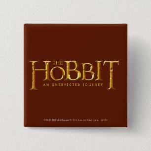 Chapa Cuadrada El oro del logotipo de Hobbit