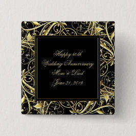 Chapa Cuadrada El oro negro florece 50 años de Boda