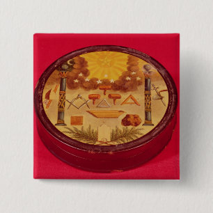 Chapa Cuadrada El óvalo pintó la caja, con símbolos del