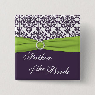 Chapa Cuadrada El padre de la novia, Lime y Purple Damask