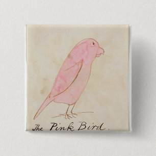 Chapa Cuadrada El pájaro rosado, de 'dieciséis dibujos de Bir