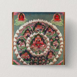 Chapa Cuadrada El paraíso de Shambhala, bandera tibetana