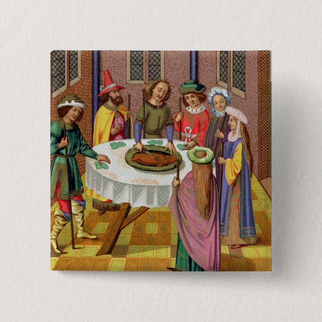 Chapa Cuadrada El Passover de los judíos, facsímil de un siglo XV (Anverso)