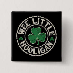 Chapa Cuadrada El pequeño Hooligan Shamrock St Patrick's Day