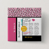 El periódico de moda Pink Leopard and Name