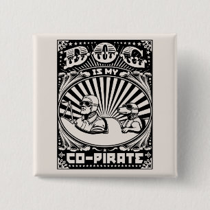 Chapa Cuadrada El perro es mi Co-Pirata