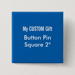 Chapa Cuadrada El personalizado imprimió 2" AZUL cuadrado del Pi