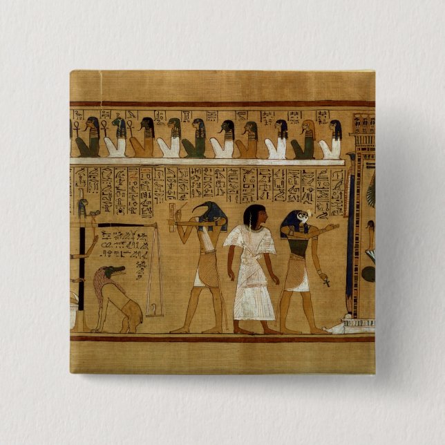 Chapa Cuadrada El pesaje del corazón contra la pluma de Maat (Anverso)