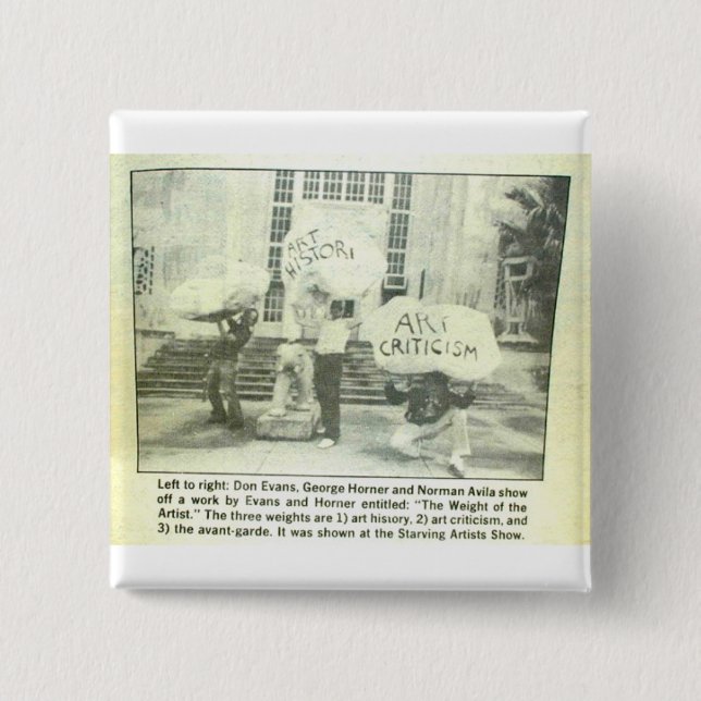 Chapa Cuadrada El peso del artista (Anverso)